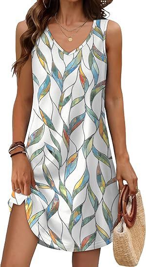 BTN Summer V-Neck Floral Dress – Loose Fit A-Line Style for Women (S–XXL) - Baby Time Now