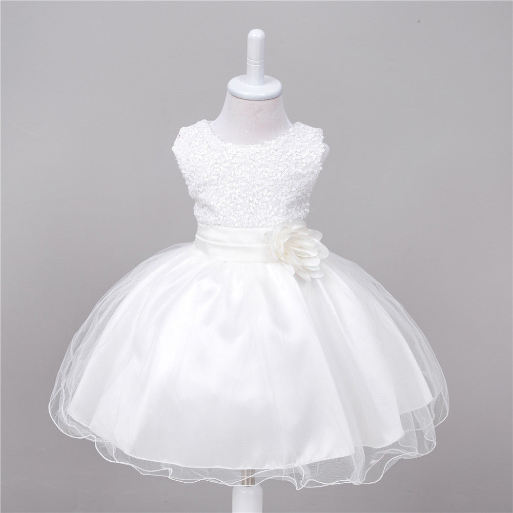 BTN Baby Sequin Princess Dress – Flower Girl, Wedding & Party Dress in 10 Colors - Baby Time Now