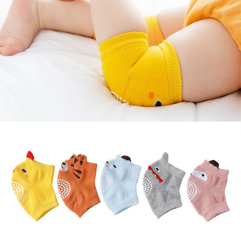 New Baby Knee Pads for Toddlers – Anti-Slip Cotton Terry Pads with Cute Animal Designs for Crawling Infants (0–3 Years)