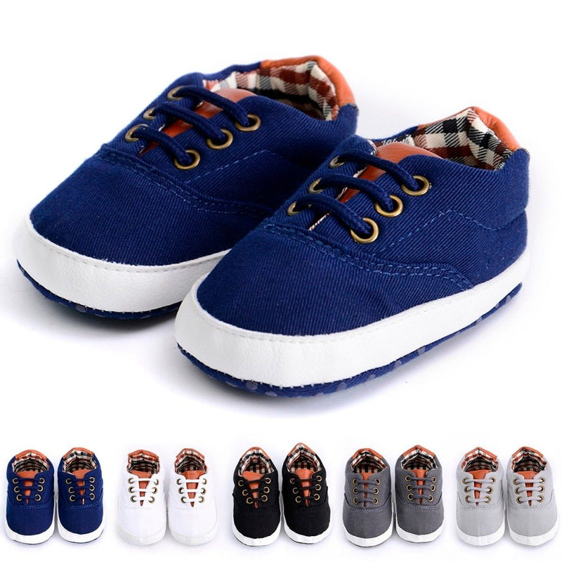 Solid color casual lace soft bottom baby canvas shoes baby shoes toddler shoes - Baby Time Now