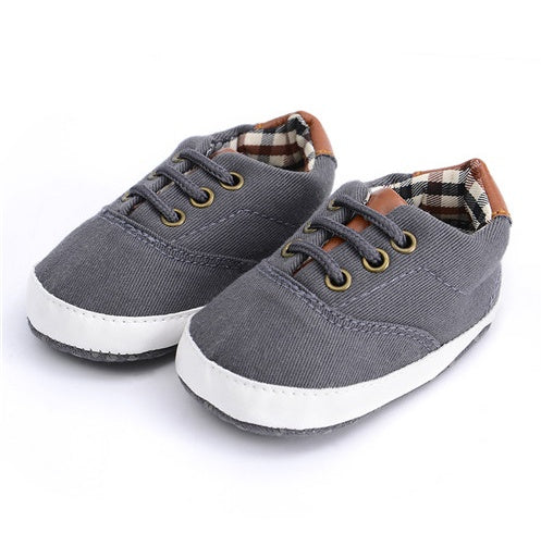 Solid color casual lace soft bottom baby canvas shoes baby shoes toddler shoes - Baby Time Now