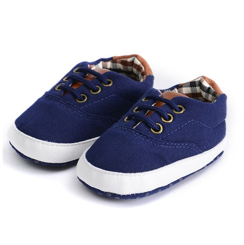 Solid color casual lace soft bottom baby canvas shoes baby shoes toddler shoes - Baby Time Now