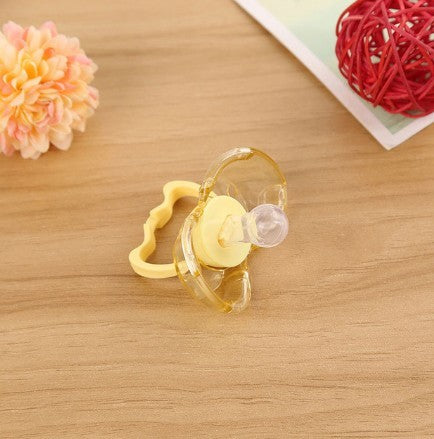 Love baby baby baby new baby pacifier anti automatically closed round head flat hair randomly issued - Baby Time Now