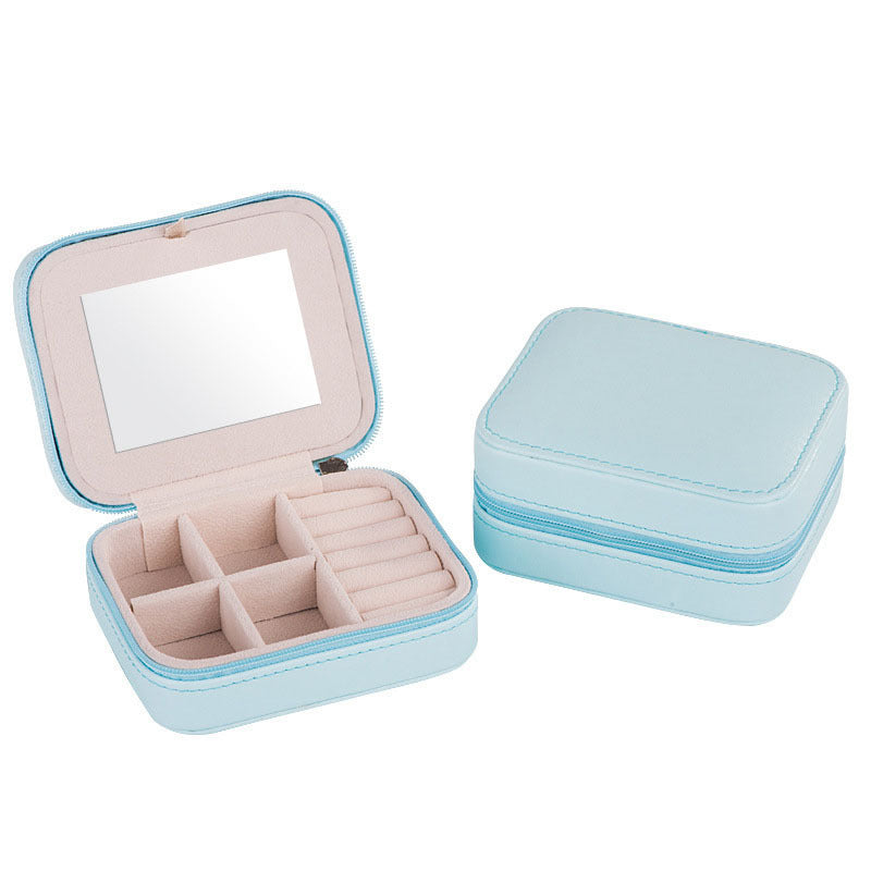 BTN Women’s Mini Jewelry Box – Travel Organizer for Earrings, Rings & Makeup – Portable Zipper Case - Baby Time Now
