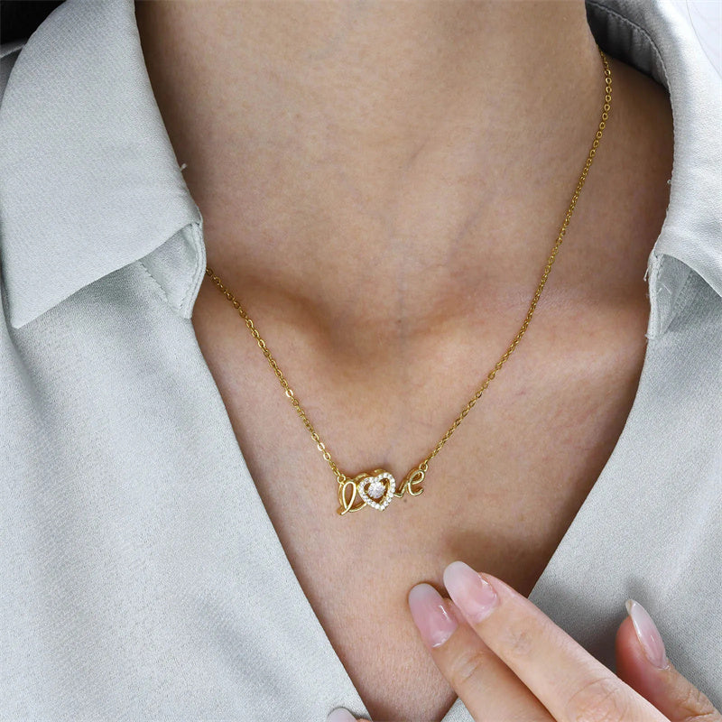 BTN Titanium Steel Love Necklace – Women’s Fashion Jewelry Gift for Valentine’s Day - Baby Time Now