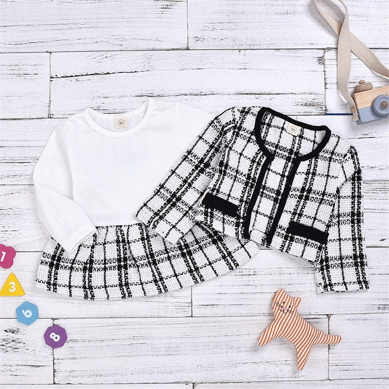 BTN Long-Sleeved Two-Piece Baby Dress Set – Cozy Cotton Blend for Toddlers - Baby Time Now