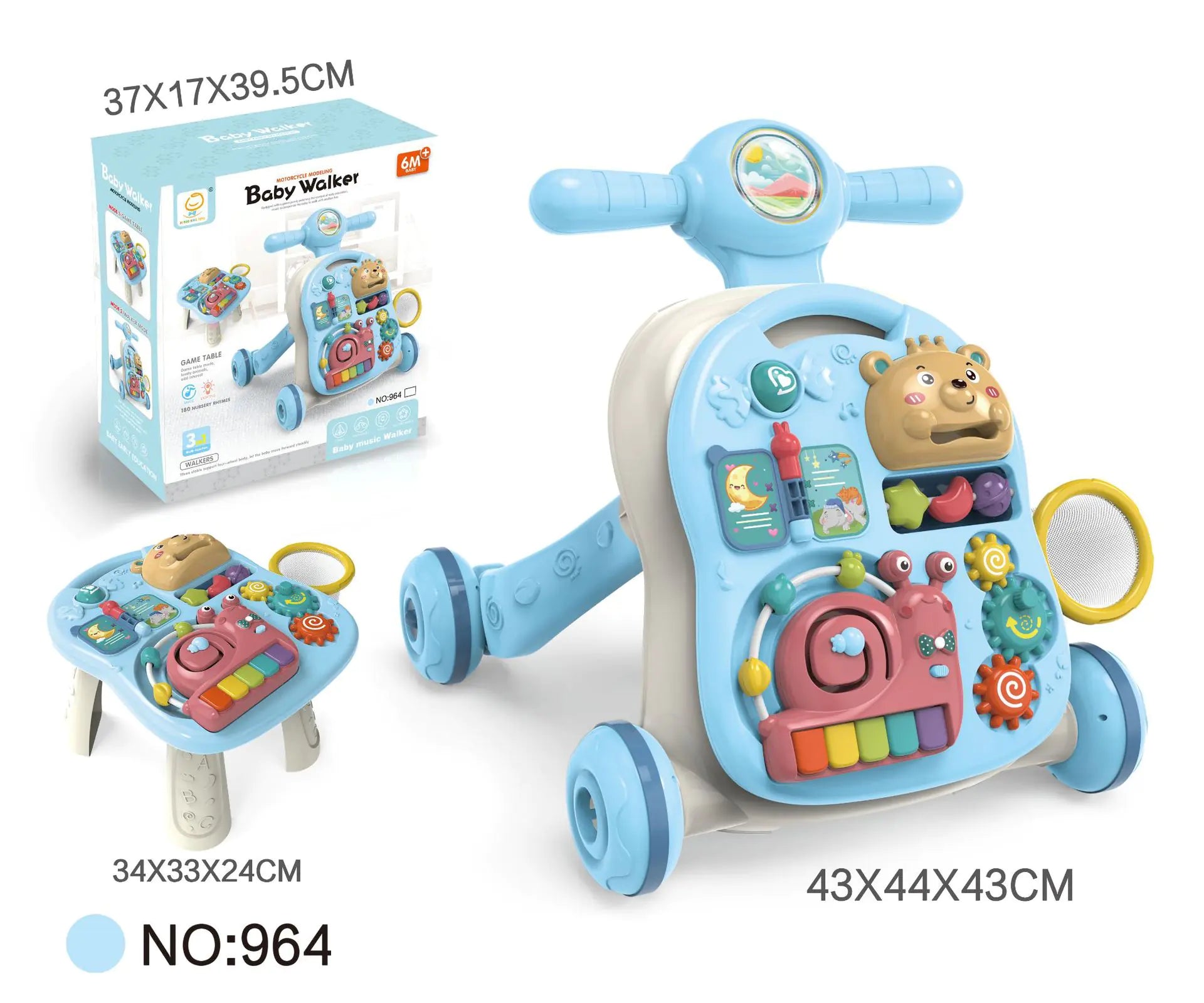 BTN Multifunctional Baby Walker with Music – Learning Toy for 0–3 Years - Baby Time Now