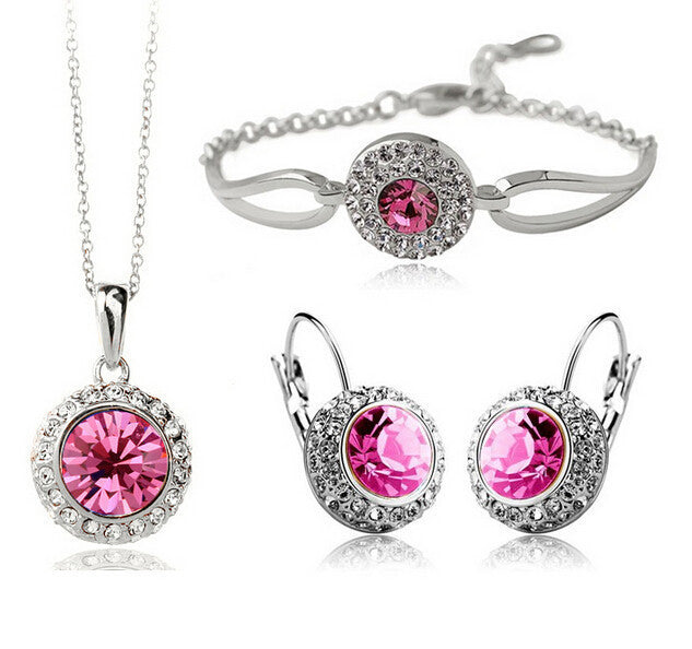BTN Korean Style Jewelry Set – Necklace, Earrings & Bracelet | Wedding & Gift Jewelry - Baby Time Now