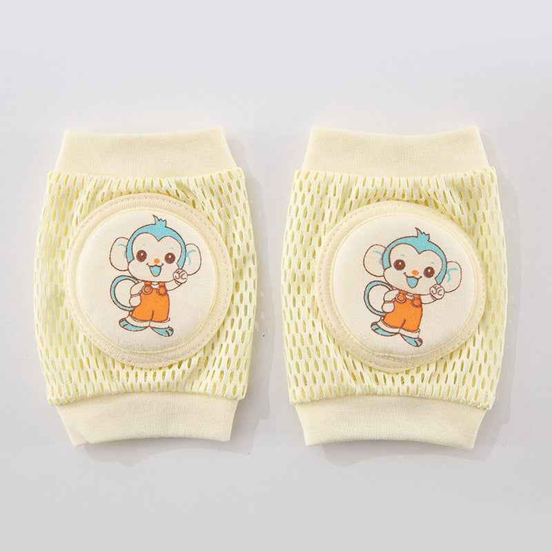 Children’s Breathable Mesh Knee Pads – Crawling & Walking Safety Elbow Pads, Cute Animal Designs (14×10cm, Ages 0–4)