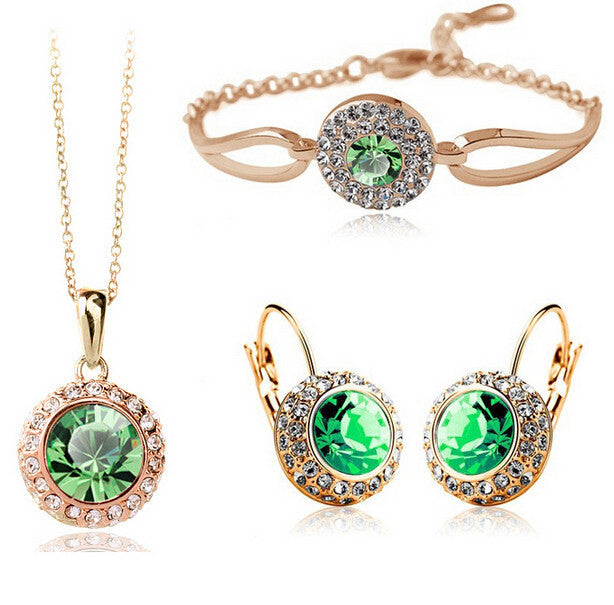 BTN Korean Style Jewelry Set – Necklace, Earrings & Bracelet | Wedding & Gift Jewelry - Baby Time Now