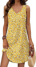 BTN Summer V-Neck Floral Dress – Loose Fit A-Line Style for Women (S–XXL) - Baby Time Now