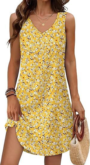 BTN Summer V-Neck Floral Dress – Loose Fit A-Line Style for Women (S–XXL) - Baby Time Now