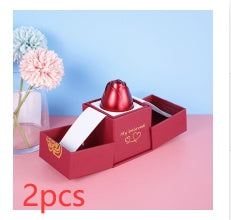 BTN Metal Rose Jewelry Gift Box with Crystal Necklace – Valentine’s & Wedding Gift - Baby Time Now