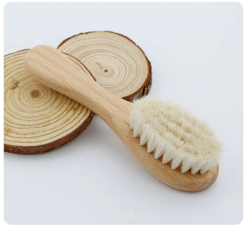 Baby Wool Brush Set for Baby Shower and Grooming - Baby Time Now