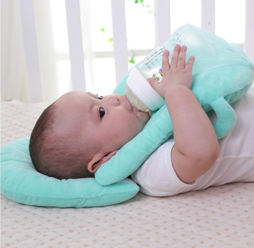 BTN Baby Feeding Pillow – Plush Anti-Spit Support Cushion | Hands-Free Nursing Aid (30x42cm) - Baby Time Now