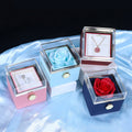 BTN Rotating Rose Jewelry Gift Box – Preserved Flower & Drawer for Rings & Earrings - Baby Time Now