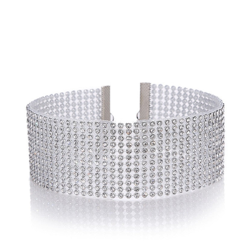 BTN Crystal Rhinestone Choker Necklace – Women’s Wedding & Party Jewelry - Baby Time Now
