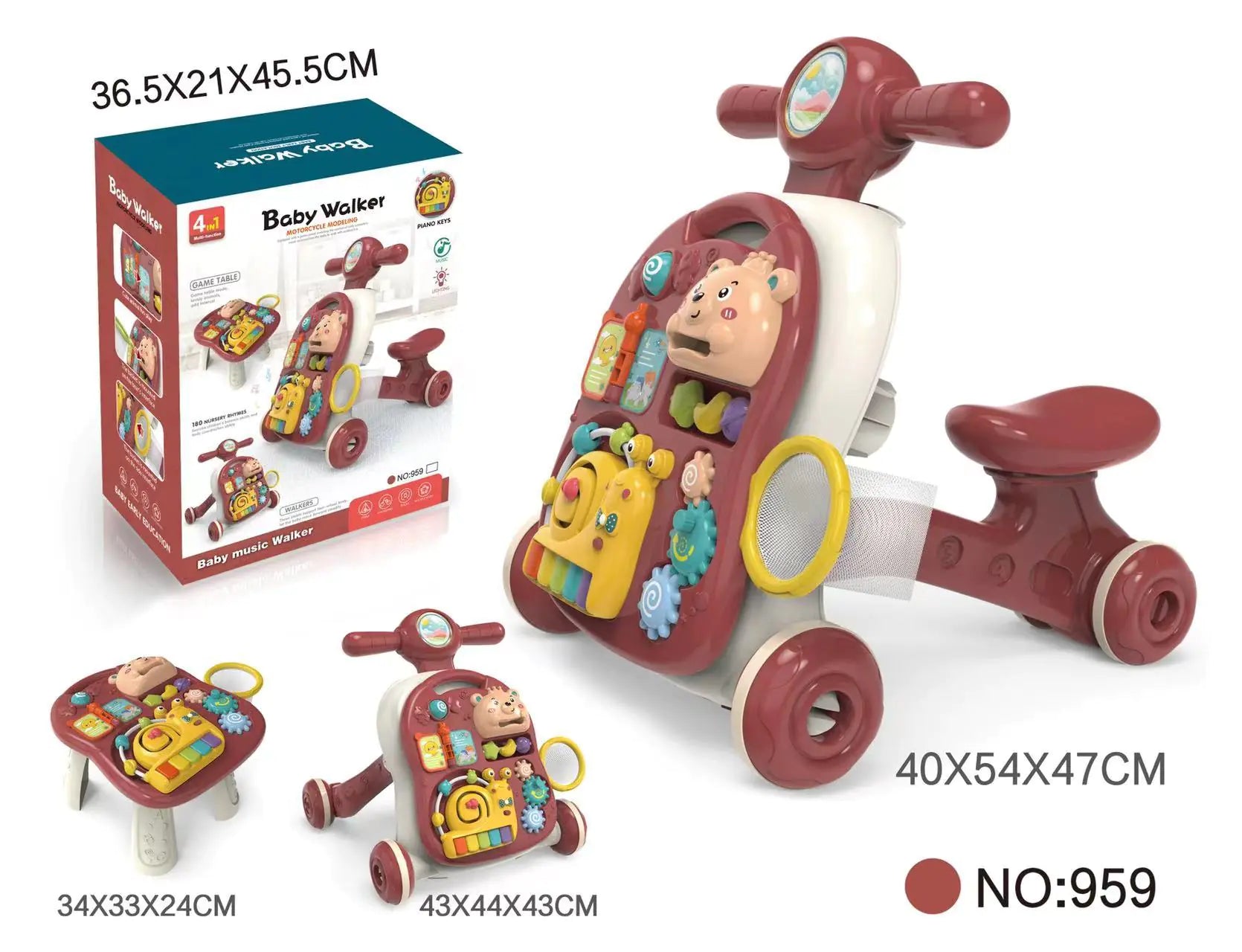 BTN Multifunctional Baby Walker with Music – Learning Toy for 0–3 Years - Baby Time Now