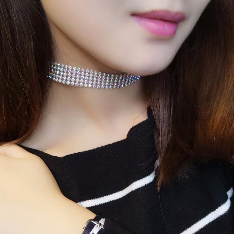 BTN Crystal Rhinestone Choker Necklace – Women’s Wedding & Party Jewelry - Baby Time Now