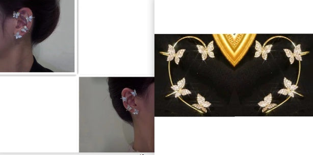 BTN Fashion Butterfly Earring – Women’s Ear Clip & Hook Jewelry in Gold & Silver - Baby Time Now