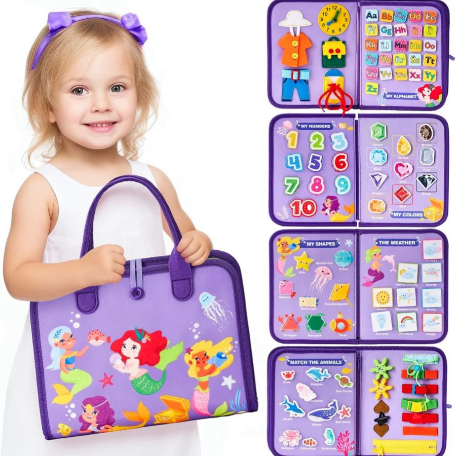 BTN Busy Book – Montessori Sensory Learning Toy for Toddlers & Preschool Kids - Baby Time Now