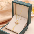 BTN Cupid Heart Angel Wings Necklace – Crystal Pendant with Tassel for Women - Baby Time Now