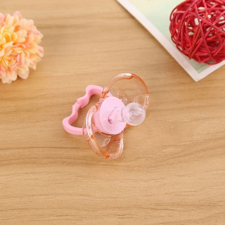 Love baby baby baby new baby pacifier anti automatically closed round head flat hair randomly issued - Baby Time Now