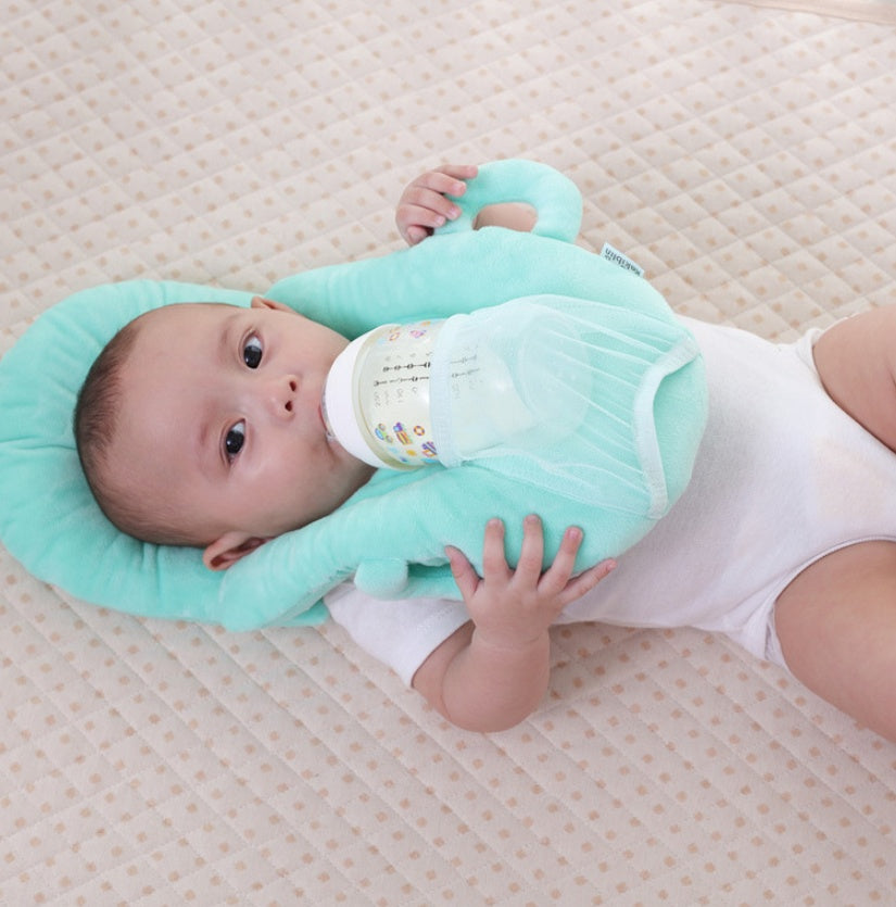 BTN Baby Feeding Pillow – Plush Anti-Spit Support Cushion | Hands-Free Nursing Aid (30x42cm) - Baby Time Now