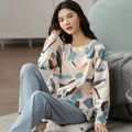BTN Pajamas Set Women Cute Cartoon Print Sleepwear 2 Piece Lounge Sets - Baby Time Now