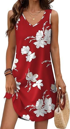 BTN Summer V-Neck Floral Dress – Loose Fit A-Line Style for Women (S–XXL) - Baby Time Now