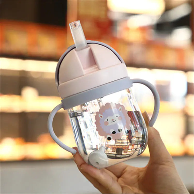 BTN Summer Baby Straw Cup – 300ml Toddler Training Cup with Handle for Ages 2+ - Baby Time Now
