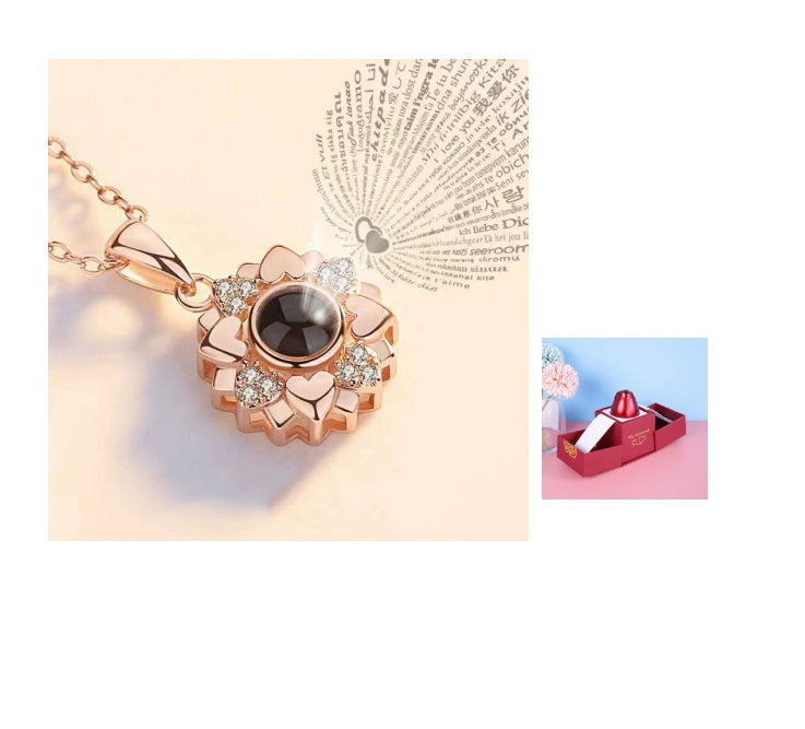 BTN Metal Rose Jewelry Gift Box with Crystal Necklace – Valentine’s & Wedding Gift - Baby Time Now