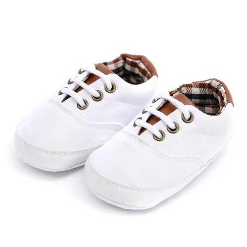 Solid color casual lace soft bottom baby canvas shoes baby shoes toddler shoes - Baby Time Now