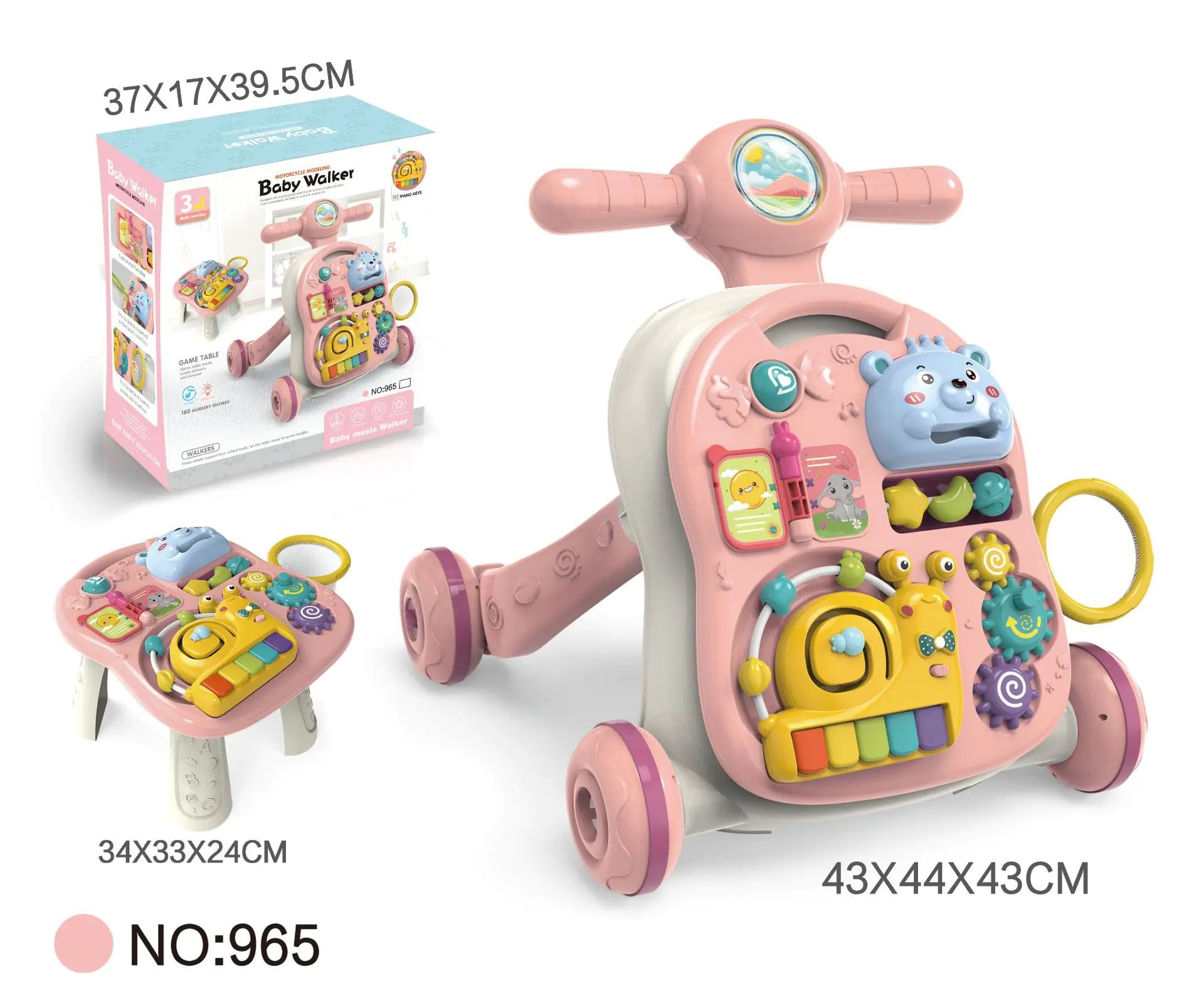 BTN Multifunctional Baby Walker with Music – Learning Toy for 0–3 Years - Baby Time Now