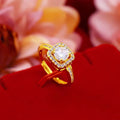 BTN Zircon Gem Jewelry Set – Gold Necklace, Earrings & Ring for Women - Baby Time Now