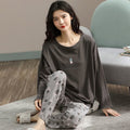 BTN Pajamas Set Women Cute Cartoon Print Sleepwear 2 Piece Lounge Sets - Baby Time Now