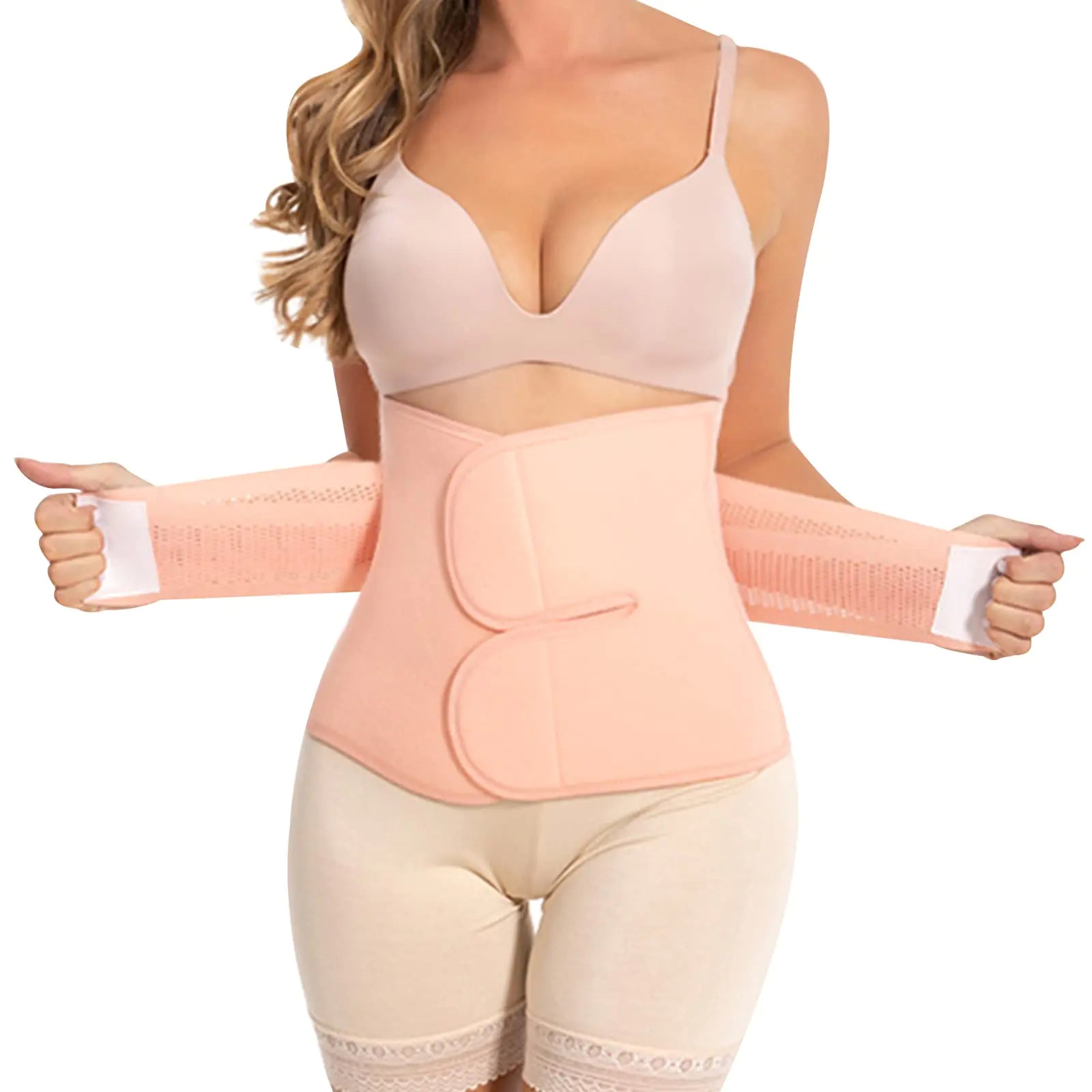 Trendyline Postpartum Essentials: Postpartum Belly Band - C Section Postpartum Belly Wrap - Recovery Belly Support Abdominal Binder Post Surgery Girdle Pink - Baby Time Now