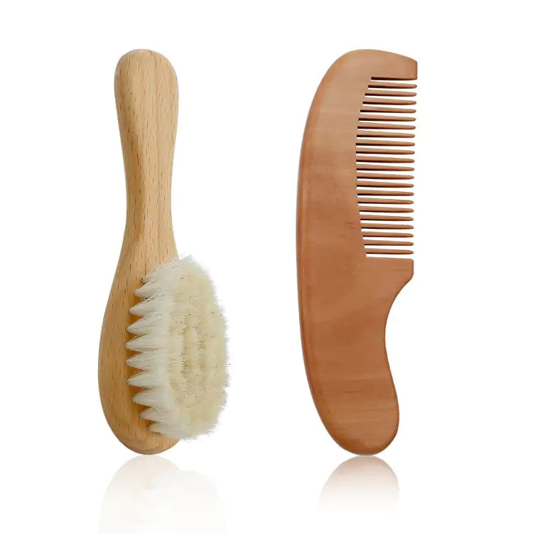 Baby Wool Brush Set for Baby Shower and Grooming - Baby Time Now