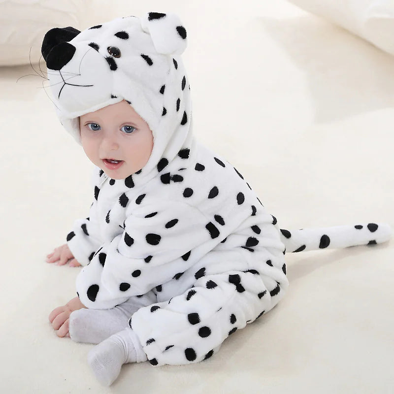 Baby Jumpsuit Newborn Flannel Animal Romper - Baby Time Now