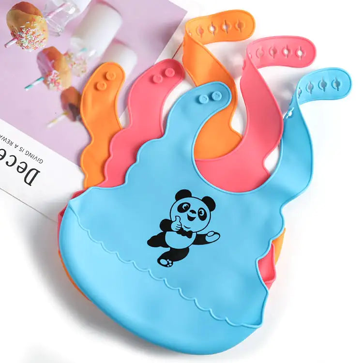 BTN Food Grade Silicone Baby Bib – Mess-Free Saliva Pocket, Adjustable & Easy to Clean - Baby Time Now