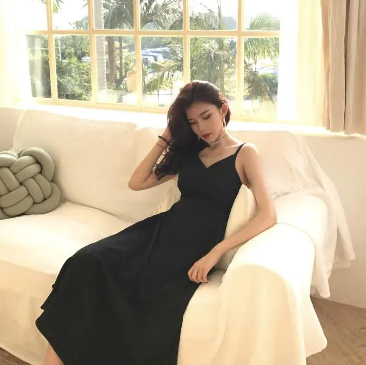 Slimming Sling Dress - Elegant Long Strap Dress - Baby Time Now