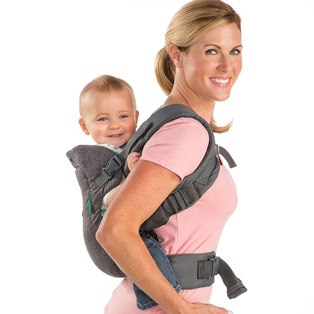 Multifunctional breathable baby carrier backpack with ergonomic design, padded shoulder straps, built-in storage pockets, suitable for newborns and infants