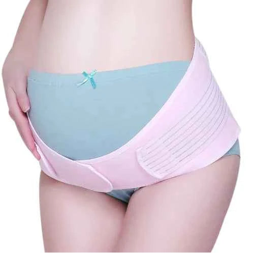 Breathable Pregnancy Belly Band – Stomach Lift Maternity Support Belt for Back & Abdomen, Adjustable Fit, Pink or Natural Color