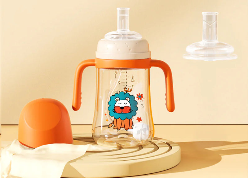 BTN Newborn Baby Dual-Use Straw Drinking Cup – Anti-Choking Learning Sippy Cup - Baby Time Now