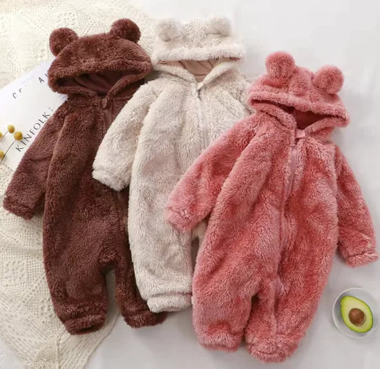 Baby Plush Winter One-Piece Romper - Baby Time Now