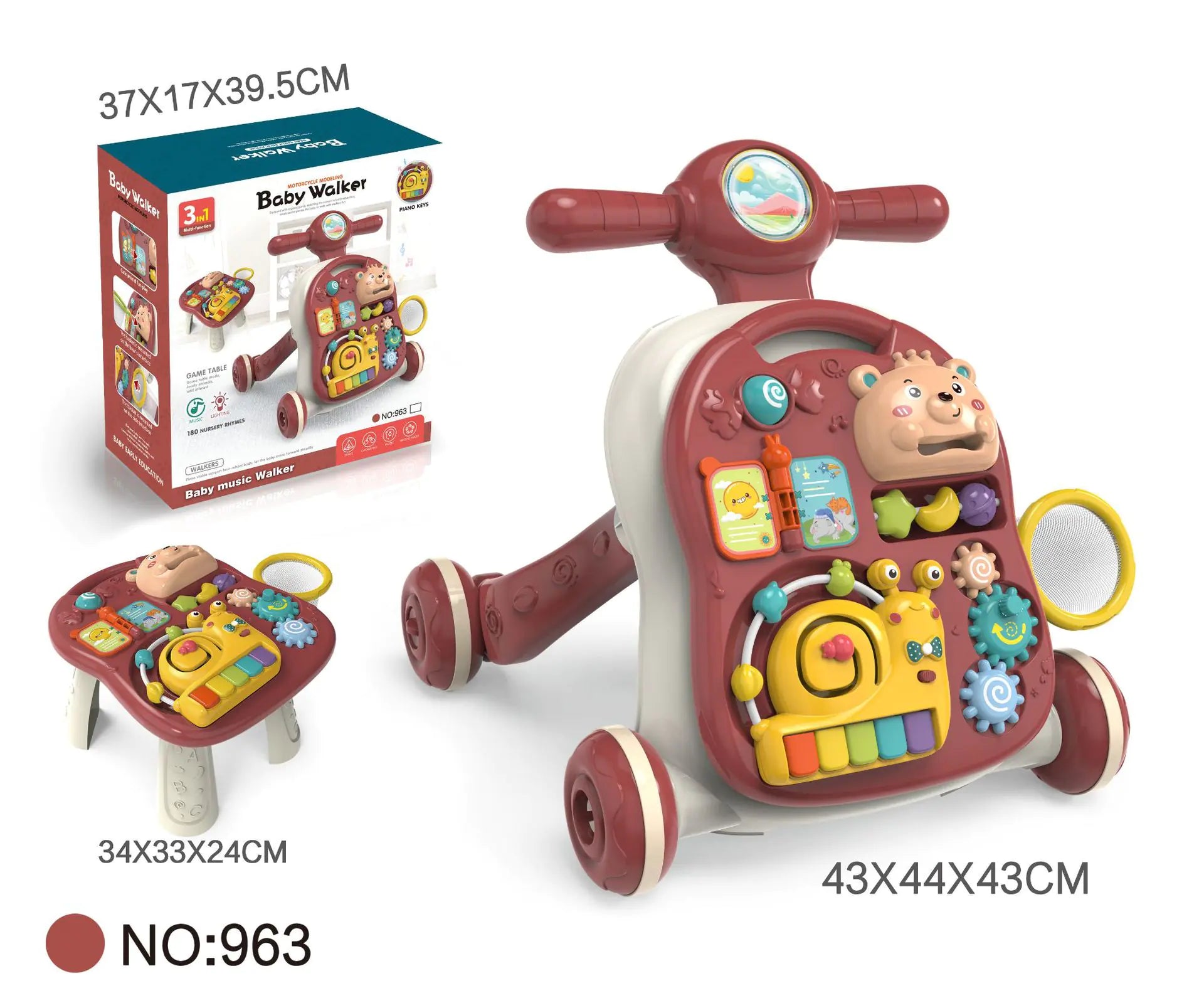 BTN Multifunctional Baby Walker with Music – Learning Toy for 0–3 Years - Baby Time Now