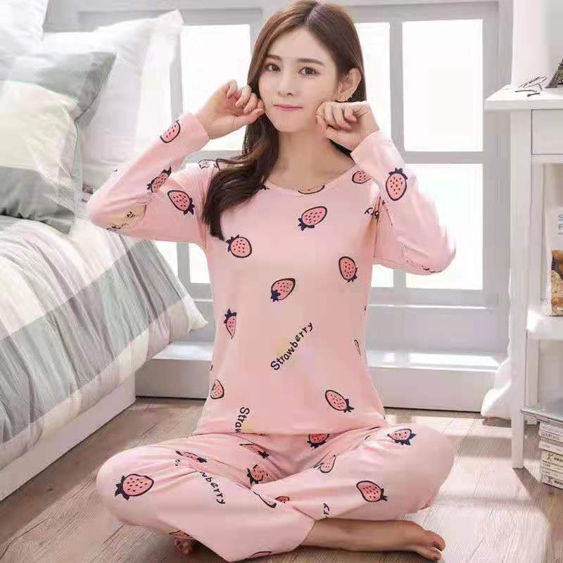 BTN Pajamas Set Women Cute Cartoon Print Sleepwear 2 Piece Lounge Sets - Baby Time Now