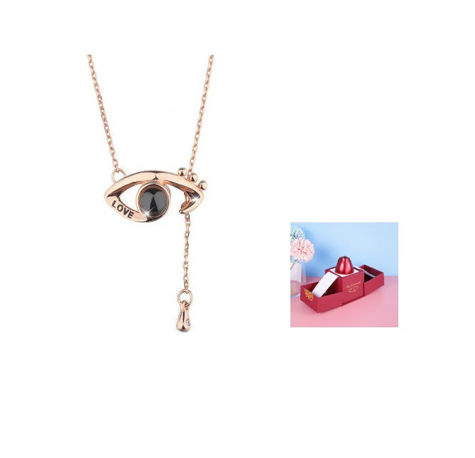 BTN Metal Rose Jewelry Gift Box with Crystal Necklace – Valentine’s & Wedding Gift - Baby Time Now
