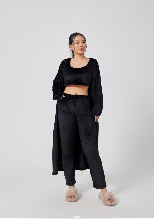 BTN Cozy Pajama Set – 3-Piece Lounge & Winter Loungewear for Women - Baby Time Now