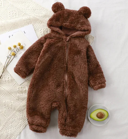 Baby Plush Winter One-Piece Romper - Baby Time Now